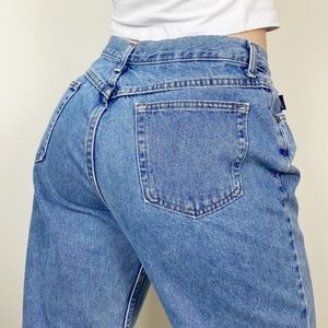 VINTAGE 80s CHIC High Waist Tapered Straight Leg Mom Jeans 32